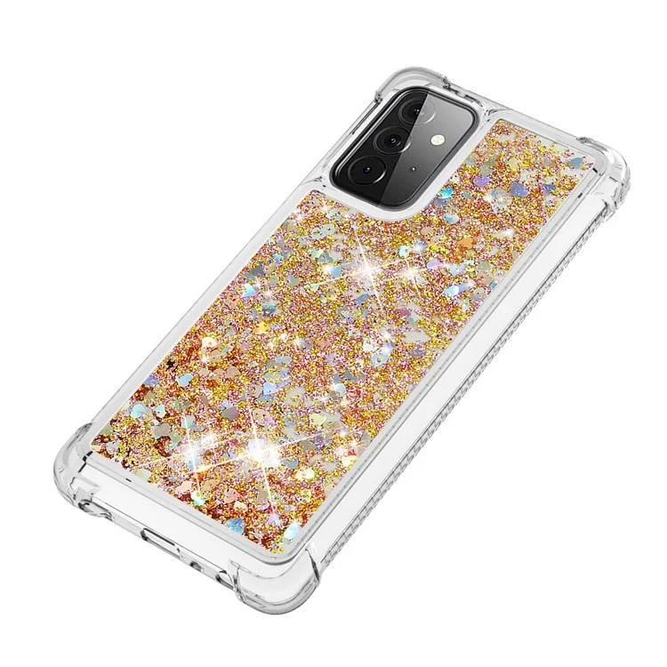 Cubierta protectora de concha dinámica de arena movediza de TPU para Samsung Galaxy A72 5G - Oro
