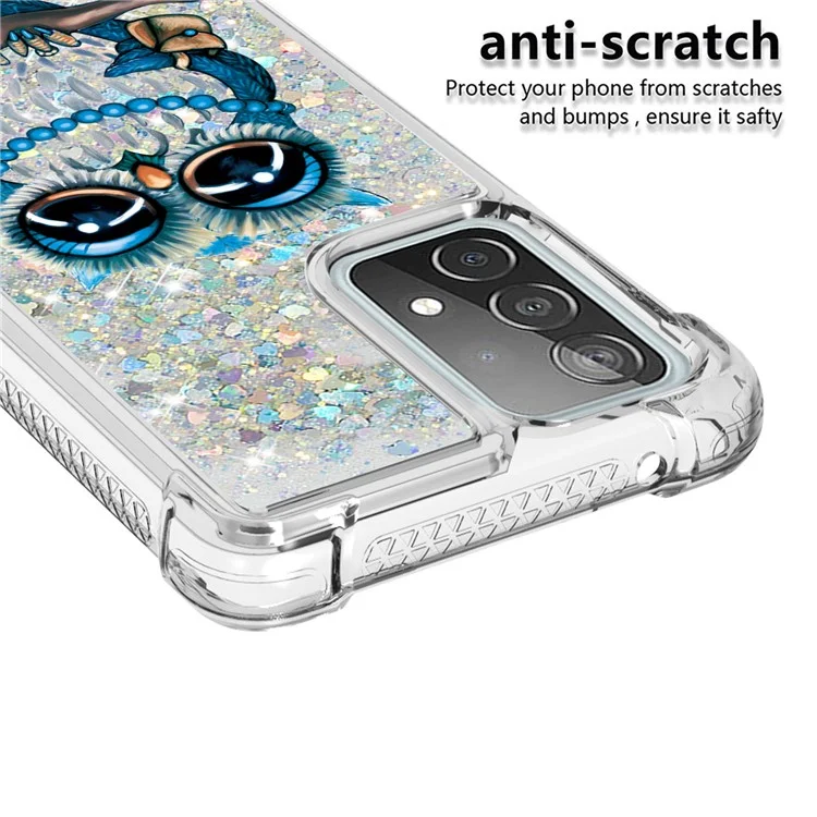 Patterned Quicksand Shockproof Protector for Samsung Galaxy A52 4G/5G / A52s 5G TPU Shell - Owl