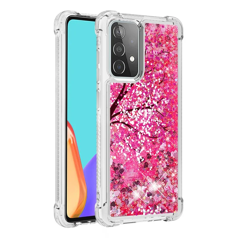 Patterned Quicksand Shockproof Protector for Samsung Galaxy A52 4G/5G / A52s 5G TPU Shell - Flower