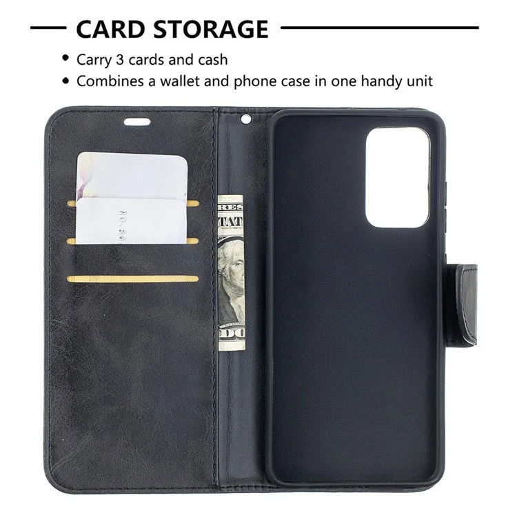 PU Leather Wallet Stylish Smartphone Case for Samsung Galaxy A52 4G/5G / A52s 5G - Black