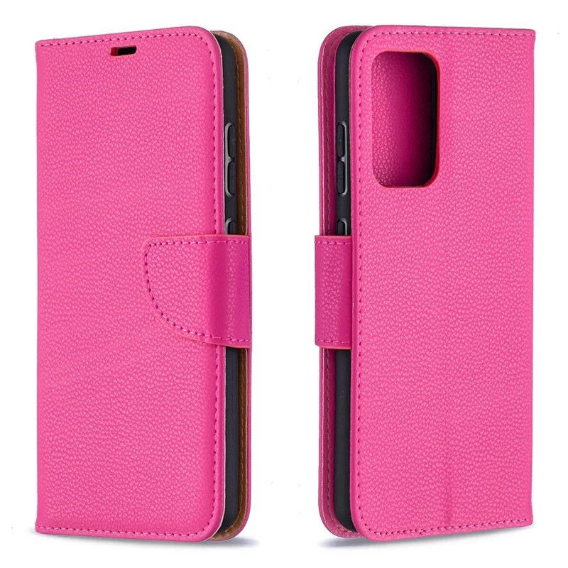 Litchi Surface with Wallet Leather Stand Case for Samsung Galaxy A52 4G/5G / A52s 5G - Rose