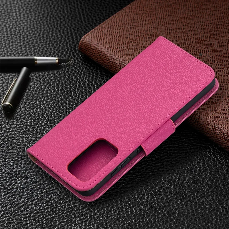 Litchi Surface with Wallet Leather Stand Case for Samsung Galaxy A52 4G/5G / A52s 5G - Rose