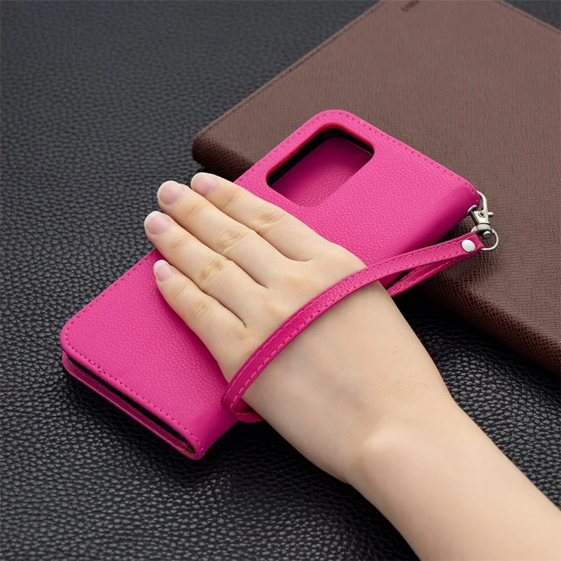 Litchi Surface with Wallet Leather Stand Case for Samsung Galaxy A52 4G/5G / A52s 5G - Rose