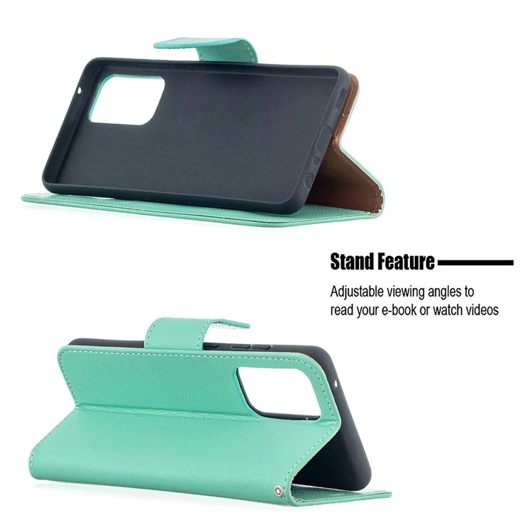 Litchi Surface with Wallet Leather Stand Case for Samsung Galaxy A52 4G/5G / A52s 5G - Green