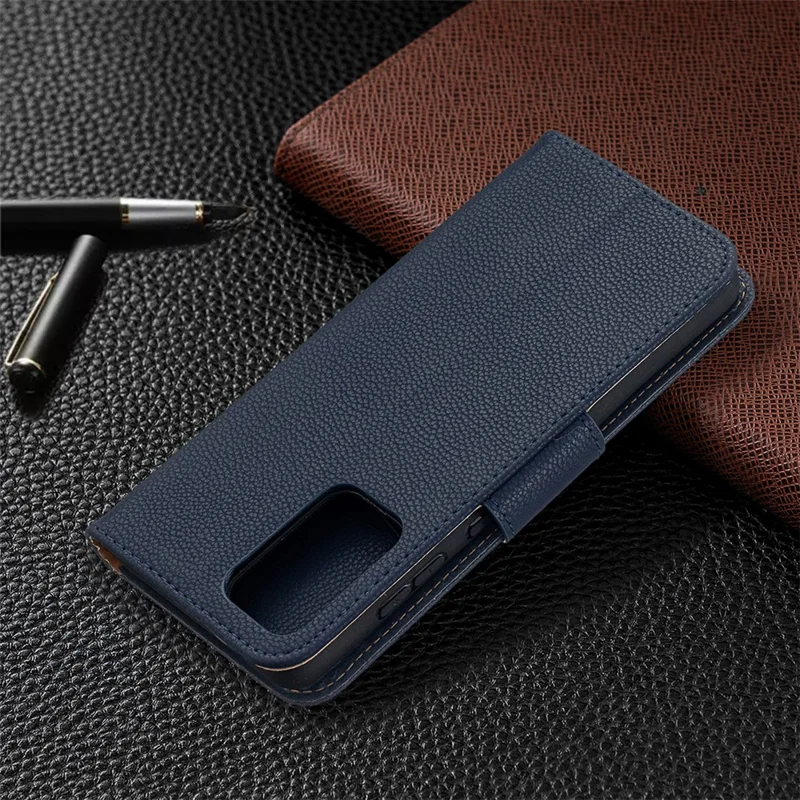 Litchi Surface with Wallet Leather Stand Case for Samsung Galaxy A52 4G/5G / A52s 5G - Blue