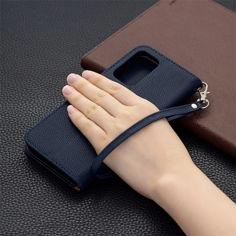 Litchi Surface with Wallet Leather Stand Case for Samsung Galaxy A52 4G/5G / A52s 5G - Blue