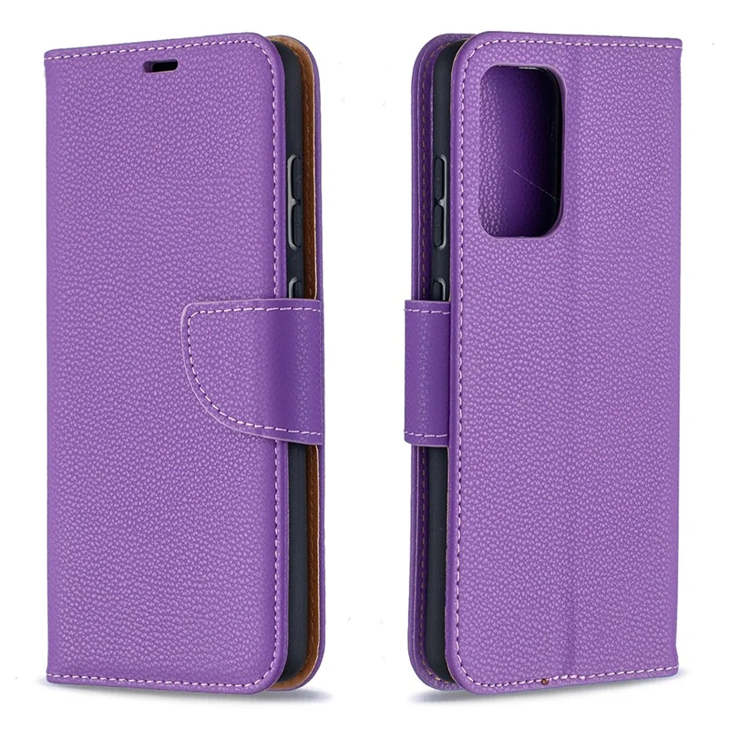 Litchi Surface with Wallet Leather Stand Case for Samsung Galaxy A52 4G/5G / A52s 5G - Purple