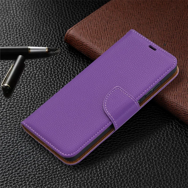 Litchi Surface with Wallet Leather Stand Case for Samsung Galaxy A52 4G/5G / A52s 5G - Purple