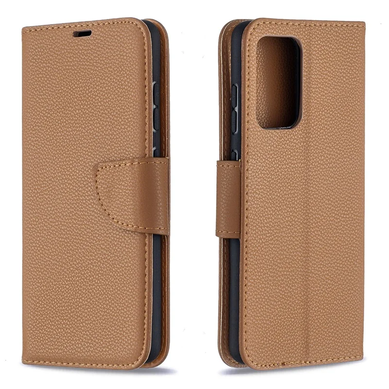 Litchi Surface with Wallet Leather Stand Case for Samsung Galaxy A52 4G/5G / A52s 5G - Brown