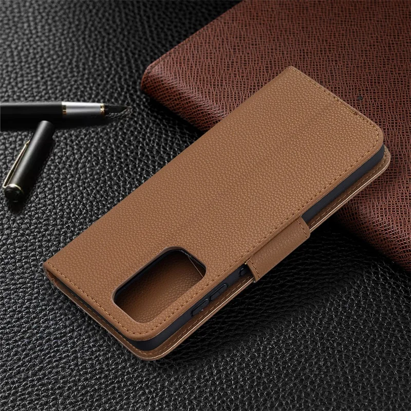 Litchi Surface with Wallet Leather Stand Case for Samsung Galaxy A52 4G/5G / A52s 5G - Brown