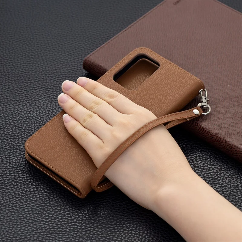 Litchi Surface with Wallet Leather Stand Case for Samsung Galaxy A52 4G/5G / A52s 5G - Brown