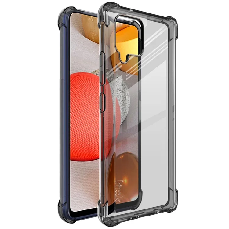 IMAK Shock-Absorbed Soft TPU Protection Case con pellicola protettiva per schermo per Samsung Galaxy A42 5G - Nero trasparente