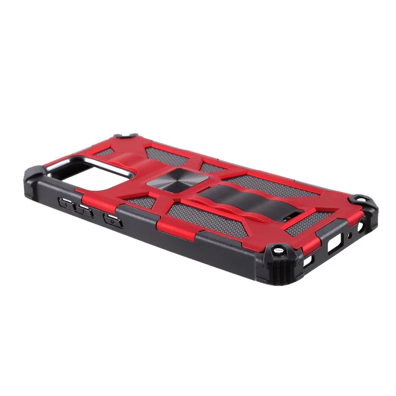 PC+TPU Anti-drop Cover with Kickstand and Magnetic Metal Sheet for Samsung Galaxy A52 4G/5G / A52s 5G - Red