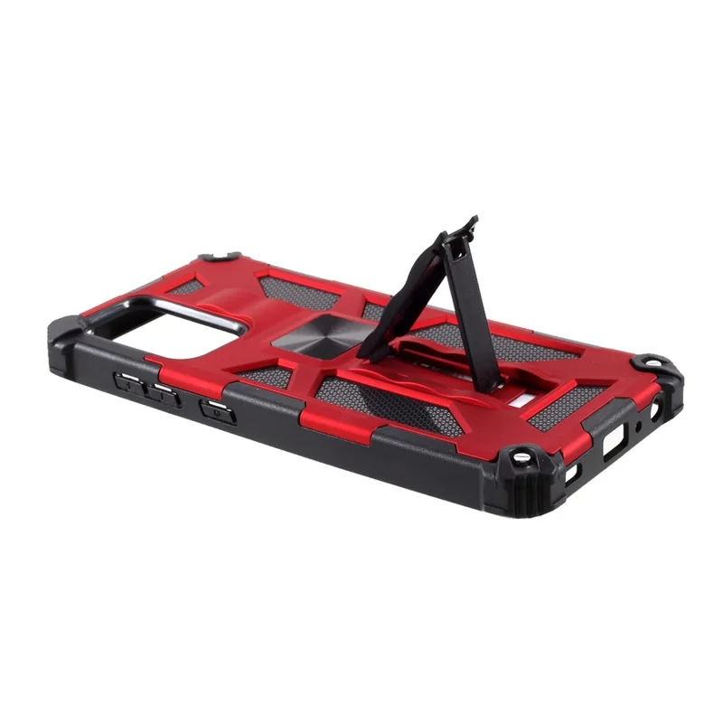 PC+TPU Anti-drop Cover with Kickstand and Magnetic Metal Sheet for Samsung Galaxy A52 4G/5G / A52s 5G - Red