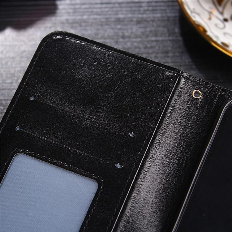 PU Leather Case Cover for Samsung Galaxy A42 5G Wallet Stand Design Protective Shell - Black