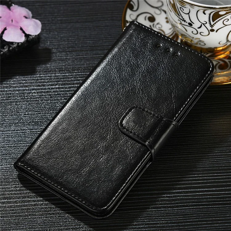 PU Leather Case Cover for Samsung Galaxy A42 5G Wallet Stand Design Protective Shell - Black