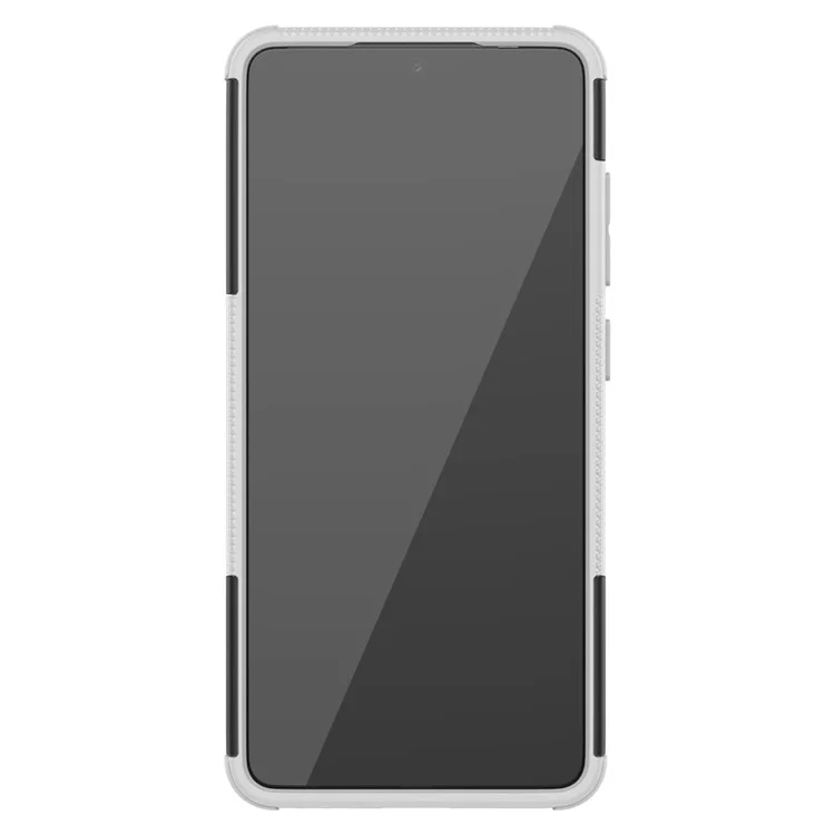 Protezione Completa PC + Custodia Ibrida TPU Con Design Del Cavalletto Per Samsung Galaxy A52 4G/5G / A52s 5G - Bianca