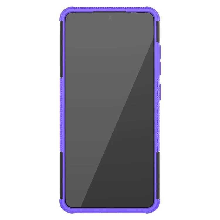 Full Protection PC + TPU Hybrid Case with Kickstand Design for Samsung Galaxy A52 4G/5G / A52s 5G - Purple