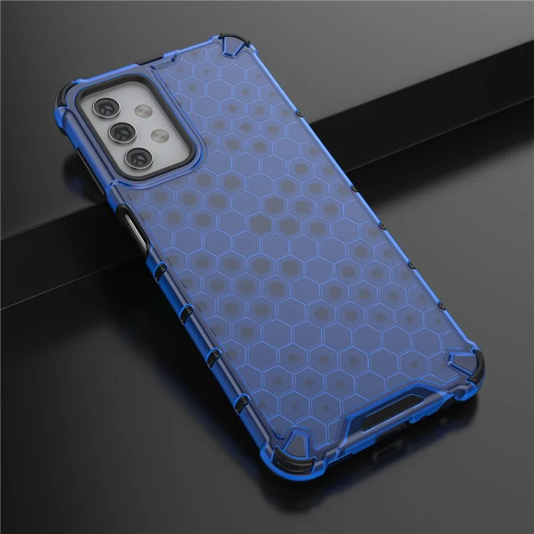 For Samsung Galaxy A32 5G Honeycomb Pattern Shock-proof TPU + PC Combo Case - Blue