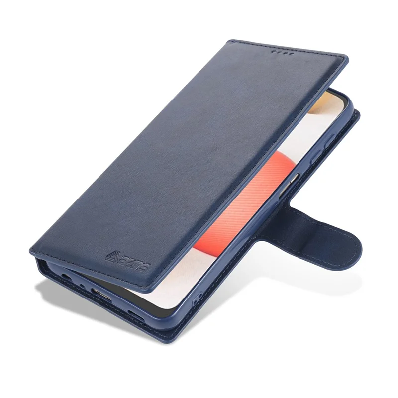 AZNS Leather Case for Samsung Galaxy A12 Wallet Cell Phone Protection Cover - Blue