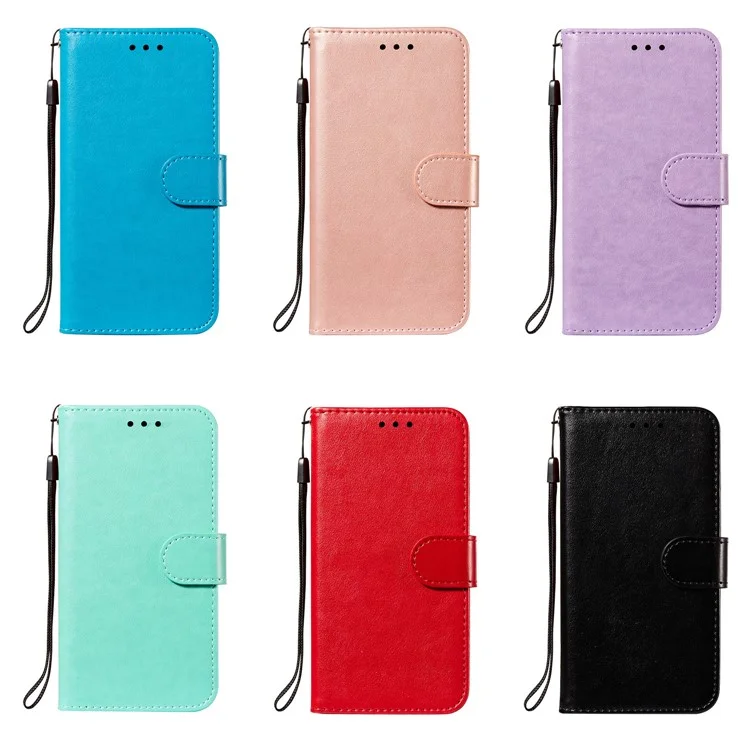 Doppelseitiger Magnetverschluss-Lederhalter für Samsung Galaxy A72 5G / A72 4G Brieftaschen-Ständerfall - Schwarz