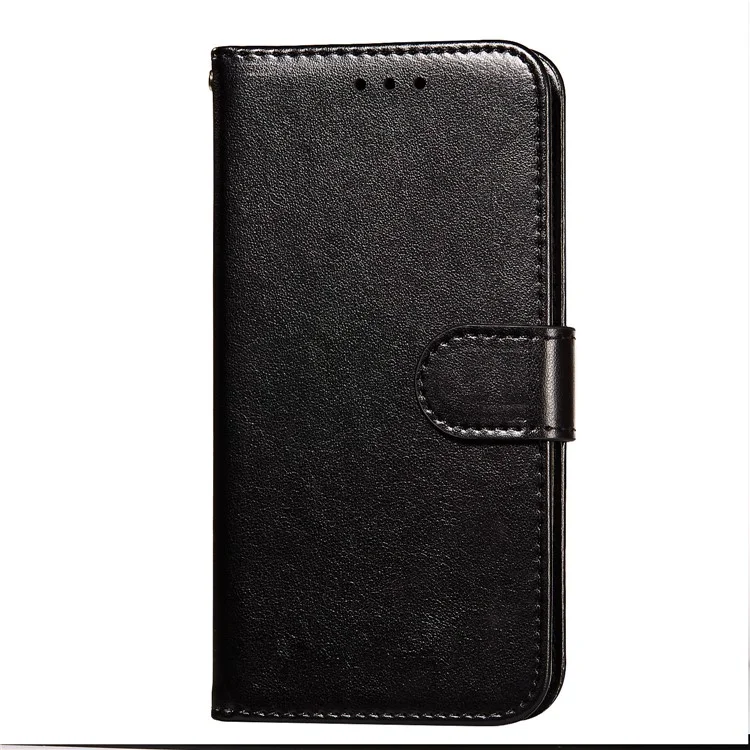 Dual-sided Magnetic Clasp Leather Protector for Samsung Galaxy A72 5G / A72 4G Wallet Stand Case - Black