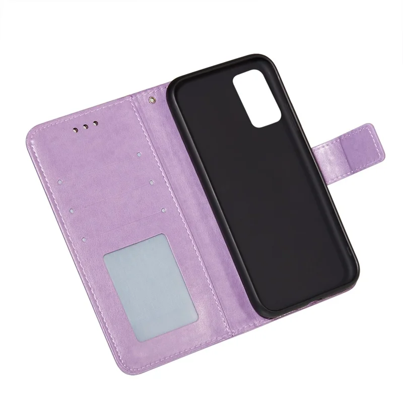 Dual-sided Magnetic Clasp Leather Shell for Samsung Galaxy A32 5G Wallet Stand Case - Purple