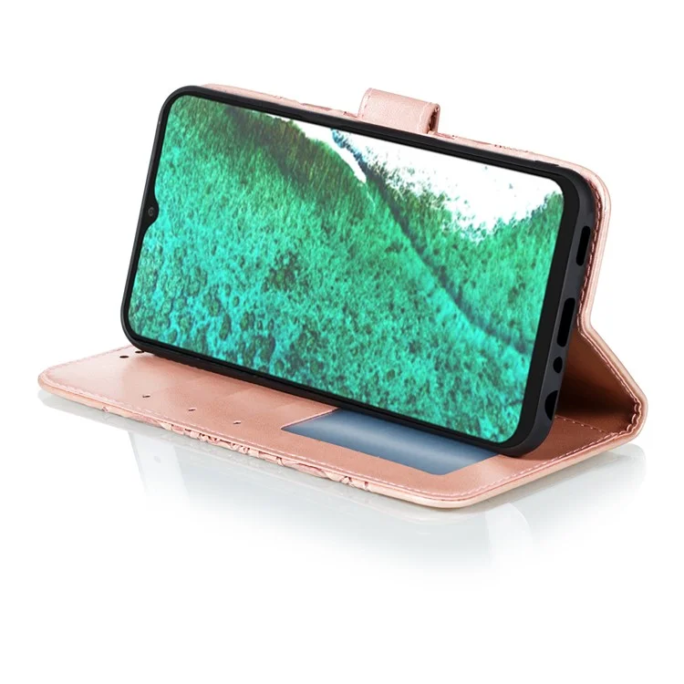 Impresión Mandala Flower Stand Flip Shell Para Samsung Galaxy A32 5G Case - Oro Rosa