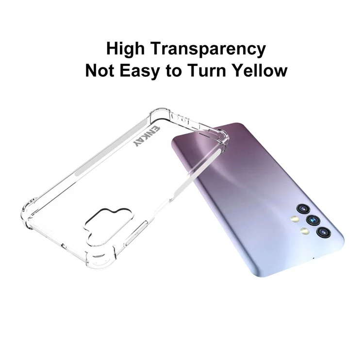 Hat-prince Enkay Enk-pc095 Fluque de Choques Four Esquinas Encendización de TPU Clear TPU Para Samsung Galaxy A32 5G