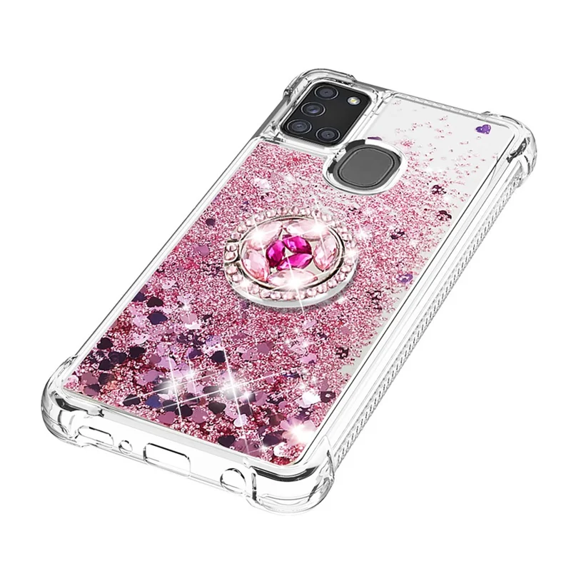 Stoßdes Quicksand -kickstand -tpu -smartphone -shell Für Samsung Galaxy A21s - Rot