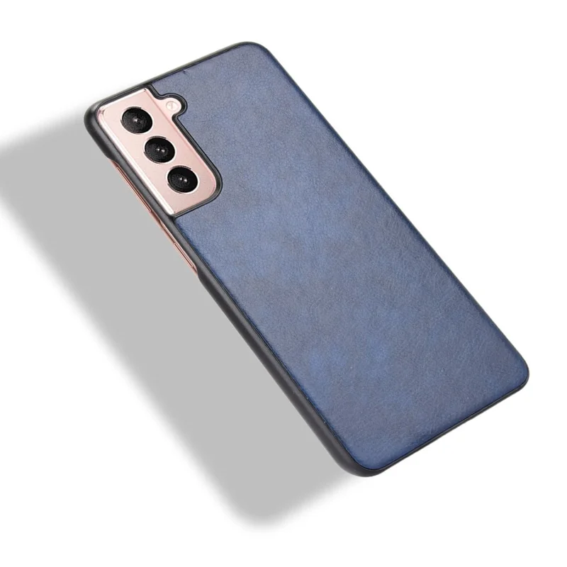 Litchi Texture PU Leather Coated Phone Protective Case Cover for Samsung Galaxy S21+ 5G - Blue