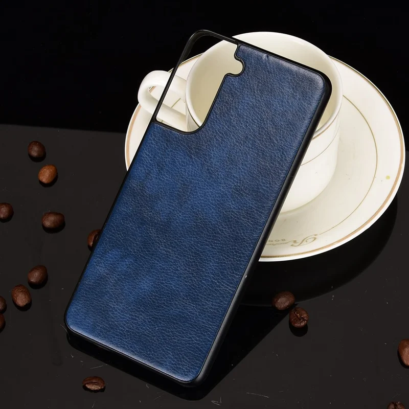 Litchi Texture PU Leather Coated Phone Protective Case Cover for Samsung Galaxy S21+ 5G - Blue