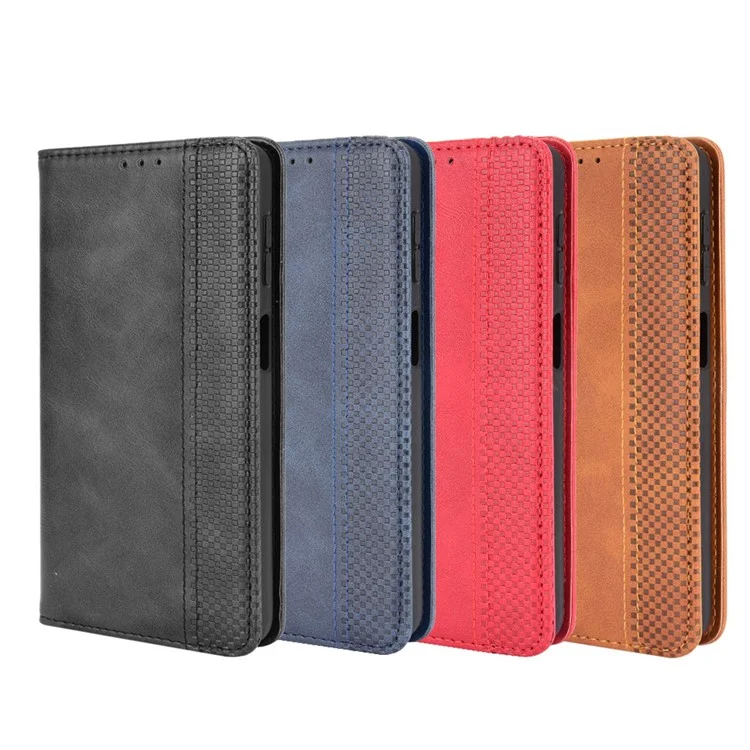 Funda de Teléfono de Cartera de Estilo Vintage Magnética para Samsung Galaxy A32 5G/M32 5G - Marrón