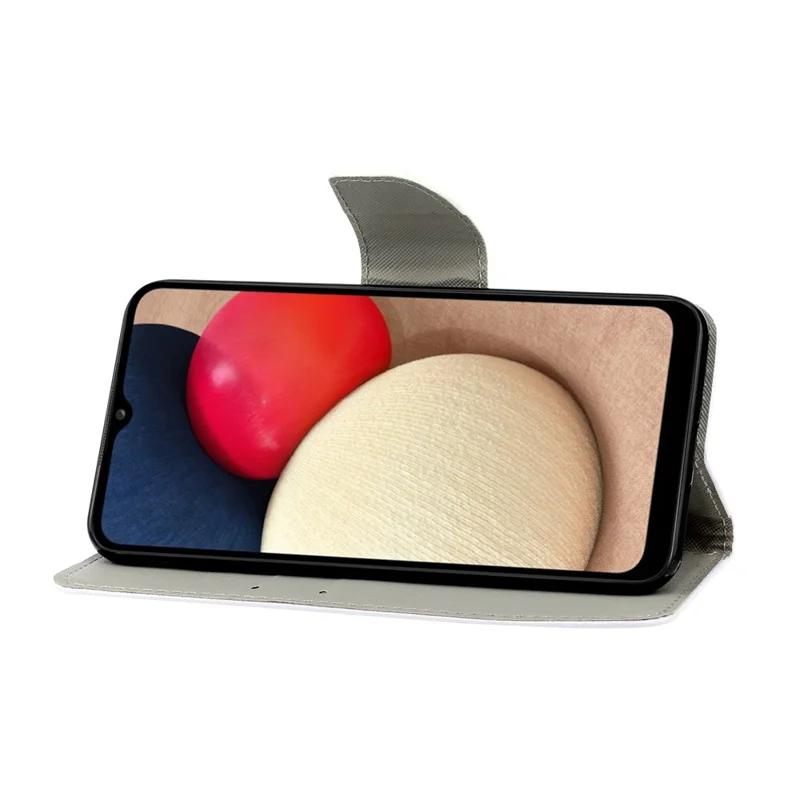 Étui portefeuille en cuir PU avec impression motif, support téléphone et sangle pour Samsung Galaxy A02s (166,5 mm) - Ne touchez pas à mon téléphone