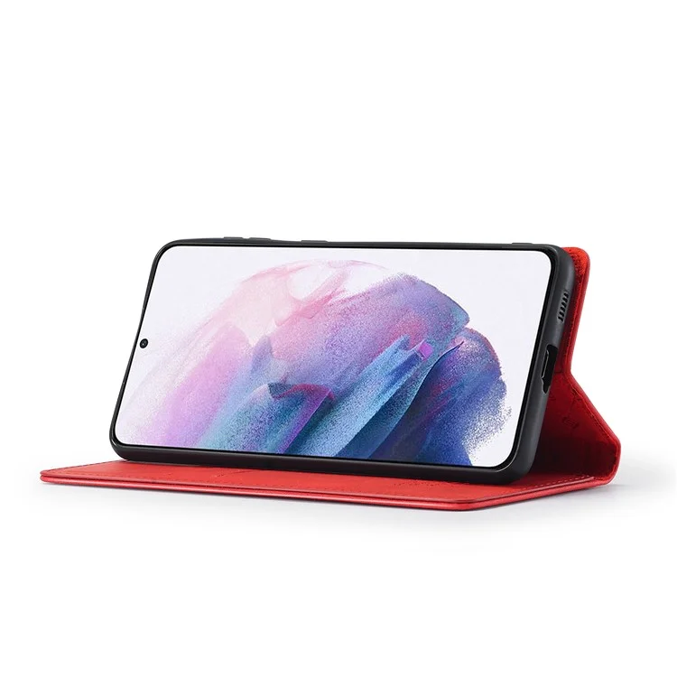 Lc. Imeeke Stark Auforto-absorbed Magnetige Rede Business-style-telefonabdeckung Für Samsung Galaxy S21 4G/5G - Rot