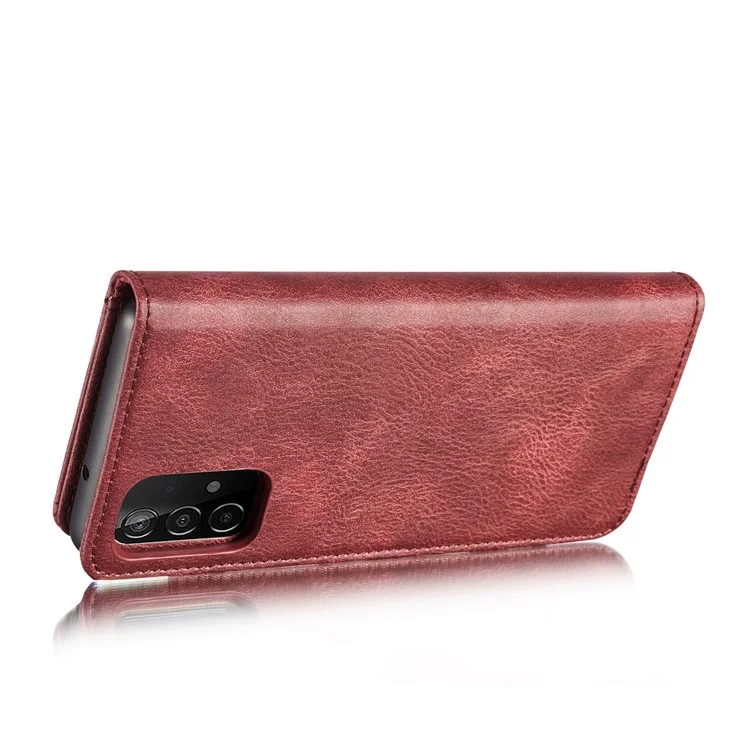 Dg. Ming -abdeckung Für Samsung Galaxy A52 4G/5G / A52s 5G Abnehmbar 2-in-1 Split Leder Brieftascheschale + PC Back Hülle - Rot