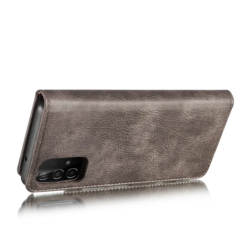 DG.MING Cover for Samsung Galaxy A52 4G / 5G / A52s 5G Detachable 2-in-1 Split Leather Wallet Shell + PC Back Case - Grey