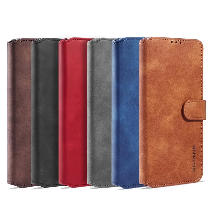 DG.MING Für Samsung Galaxy A72 5G / A72 4G Stoßfestes Handyhülle Retro-Leder-Geldbörse Stand Klapphülle - Schwarz