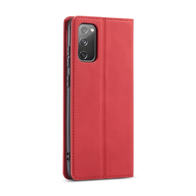 Forwenw Fantasy Series Skin Feeling Leather Case Para Samsung Galaxy S20 fe 4g/fe 5g/s20 Lite/S20 fe 2022 - Vermelho
