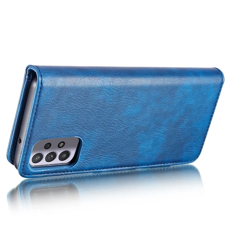 DG.MING Detachable Design Phone Shell PC Split Leather Case Covering for Samsung Galaxy A32 5G / M32 5G - Blue