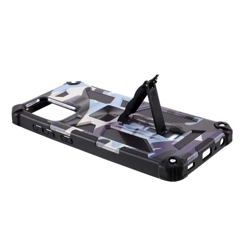 Съемный 2 В 1 Casuflage Case Case [Kickstand] [Встроенный Металлический Лист] Для Samsung Galaxy A72 5G - Темно-синий