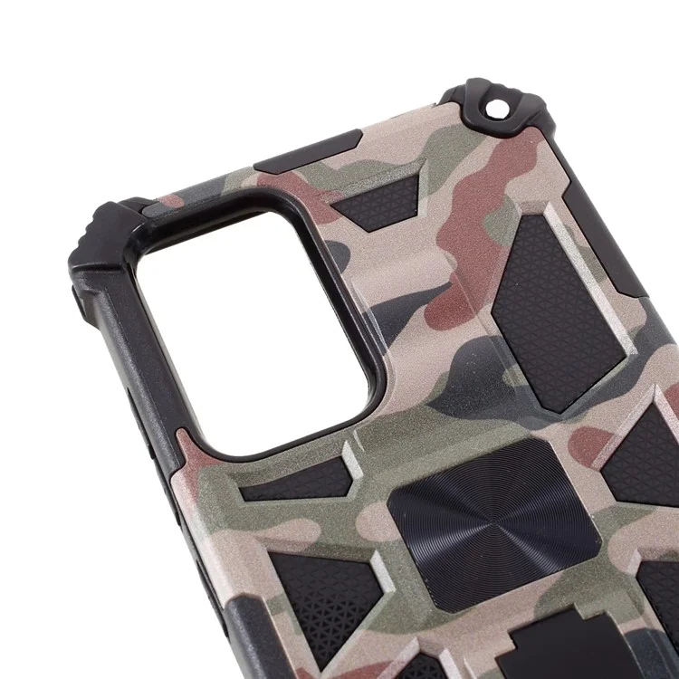 Съемный 2 В 1 Casuflage Case Case [Kickstand] [Встроенный Металлический Лист] Для Samsung Galaxy A72 5G - Армейский Зеленый