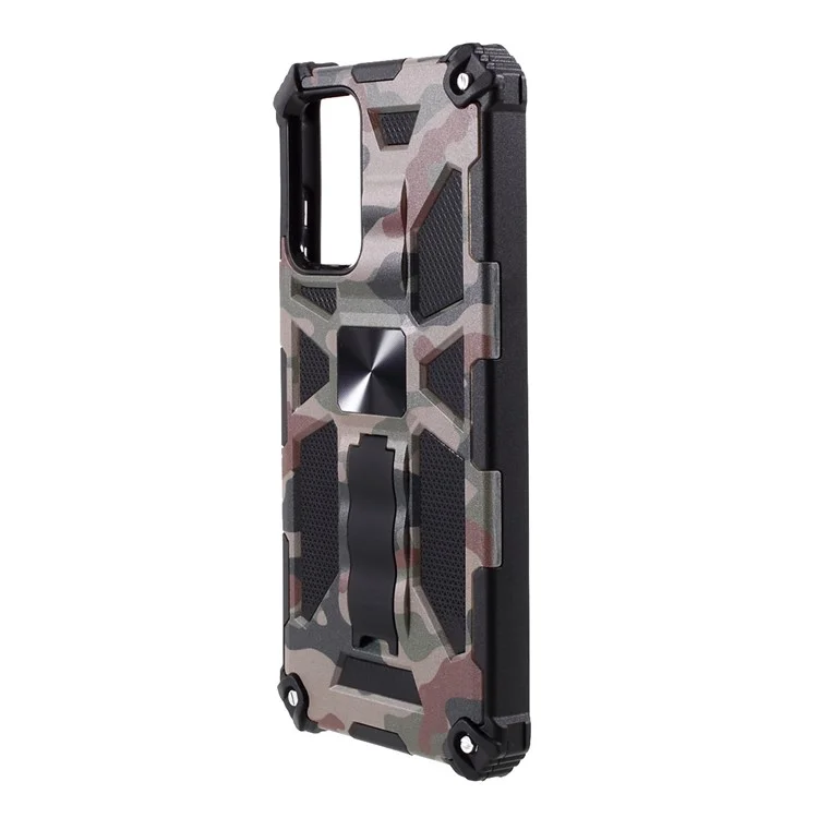 Съемный 2 В 1 Casuflage Case Case [Kickstand] [Встроенный Металлический Лист] Для Samsung Galaxy A72 5G - Армейский Зеленый