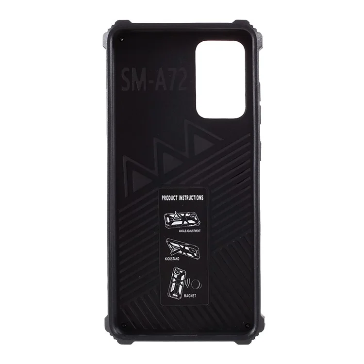 Съемный 2 В 1 Casuflage Case Case [Kickstand] [Встроенный Металлический Лист] Для Samsung Galaxy A72 5G - Армейский Зеленый