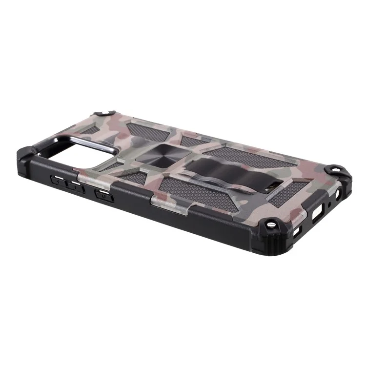 Съемный 2 В 1 Casuflage Case Case [Kickstand] [Встроенный Металлический Лист] Для Samsung Galaxy A72 5G - Армейский Зеленый