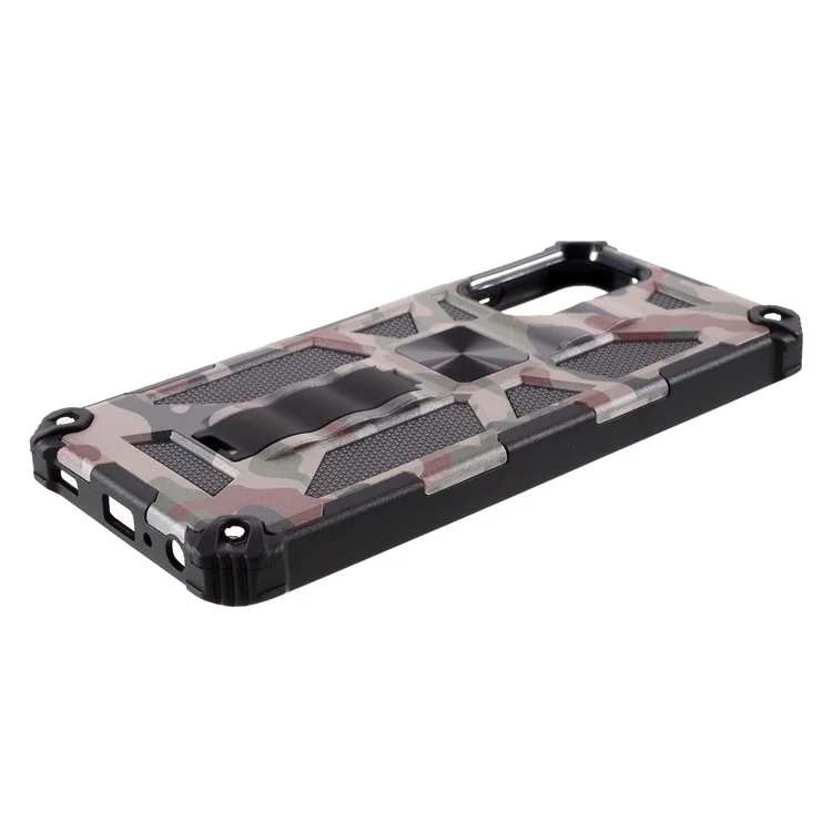 Съемный 2 В 1 Casuflage Case Case [Kickstand] [Встроенный Металлический Лист] Для Samsung Galaxy A72 5G - Армейский Зеленый