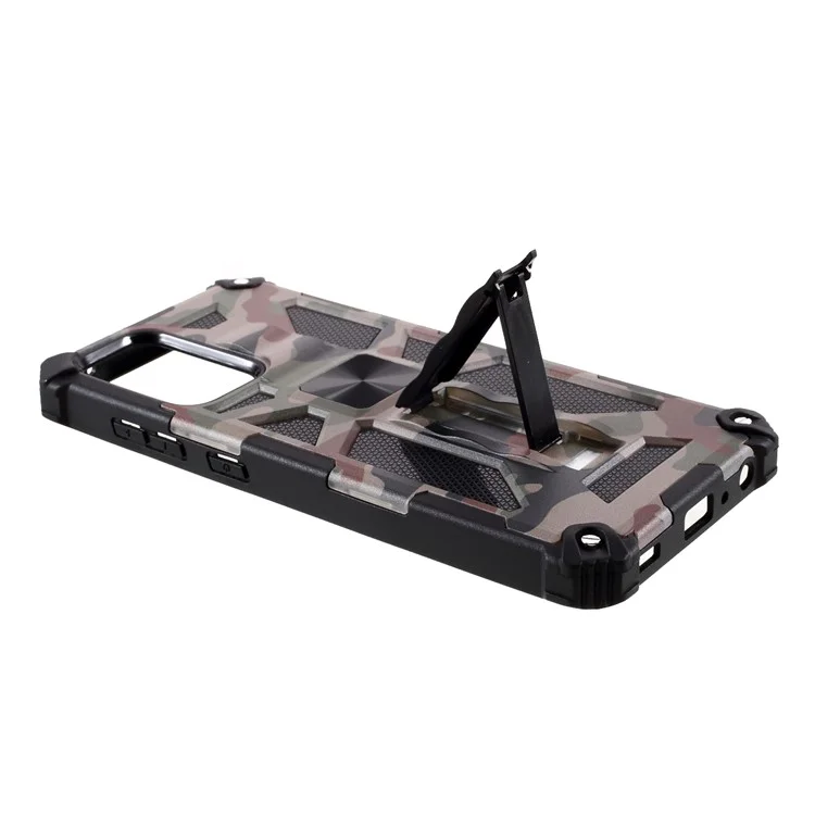 Съемный 2 В 1 Casuflage Case Case [Kickstand] [Встроенный Металлический Лист] Для Samsung Galaxy A72 5G - Армейский Зеленый