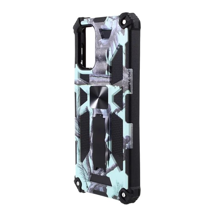 Caso de Patada de Patrón de Camuflaje Desmontable [hoja de Metal Incorporada] Para Samsung Galaxy A32 5G/M32 5G - Cielo Azul