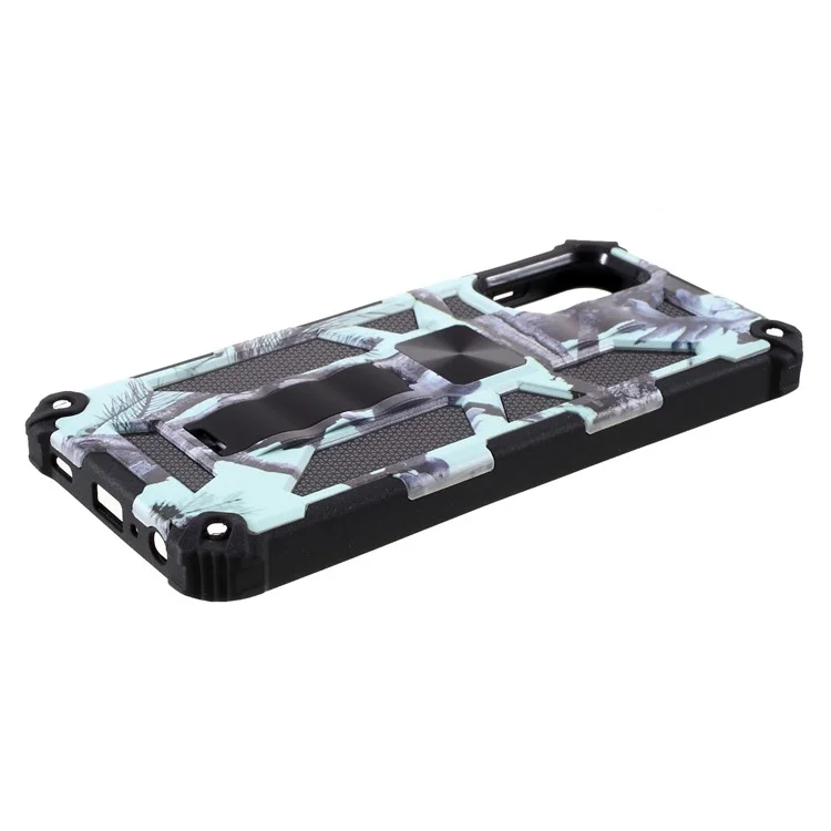 Caso de Patada de Patrón de Camuflaje Desmontable [hoja de Metal Incorporada] Para Samsung Galaxy A32 5G/M32 5G - Cielo Azul