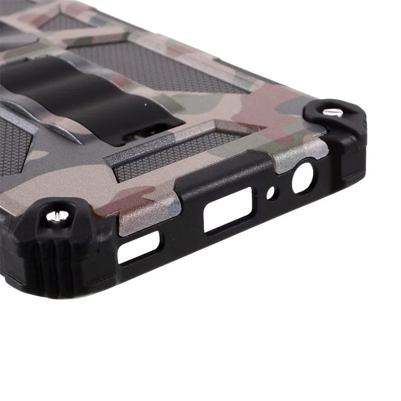 Detachable Camouflage Pattern Protector Kickstand Cover [Built-in Metal Sheet] for Samsung Galaxy A12 - Army Green